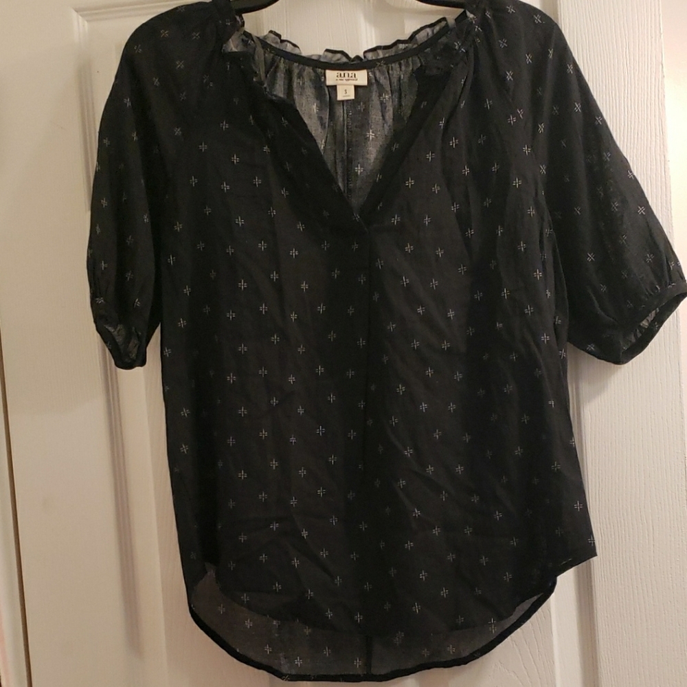 a.n.a Black Patterned Blouse